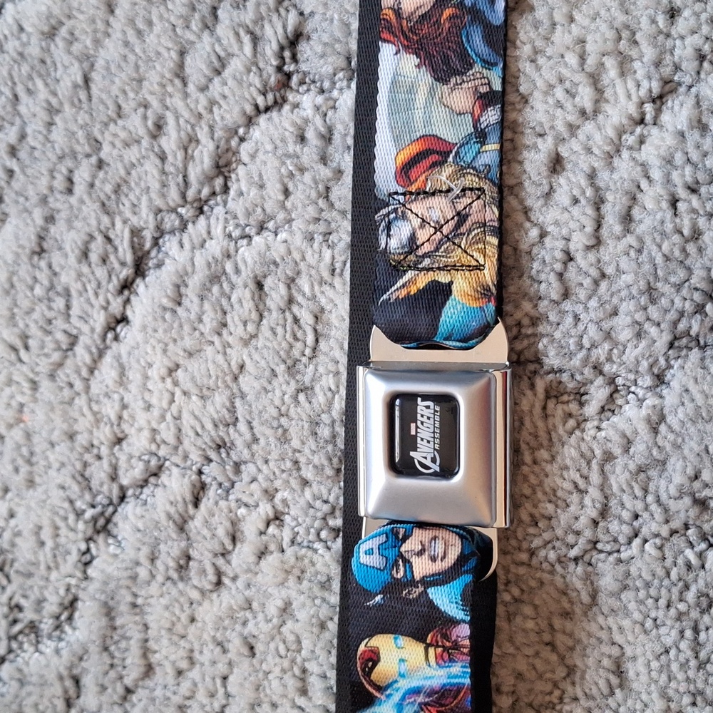 Marvel Advengers Seatbelt buckle belt NWOT from Hot Topic